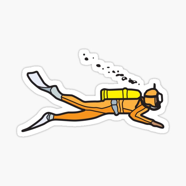 Orange Diver Sticker