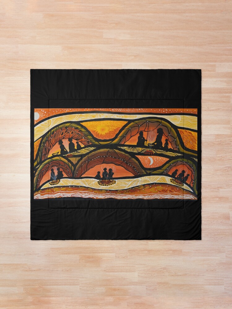 Alternate view of Aboriginal Camping Ground by Native Creations Comforter