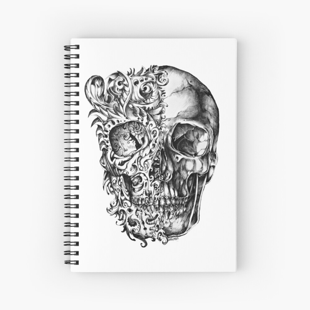 Skull T-Shirts | Skull Shirt | Tattoo Skull T-Shirts | Tattoo Skull Shirt |  Spiral Notebook