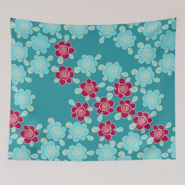 Item preview, Floral contrasting blue designed and sold by Anna Ratkevich.