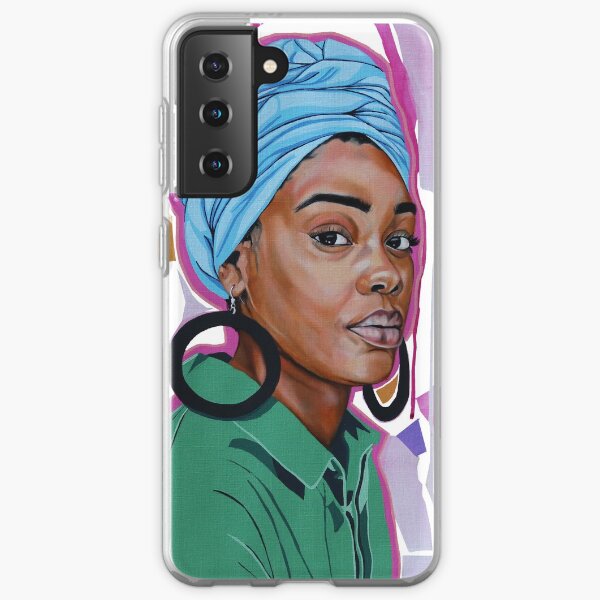 Light blue head wrap with hoops Samsung Galaxy Soft Case