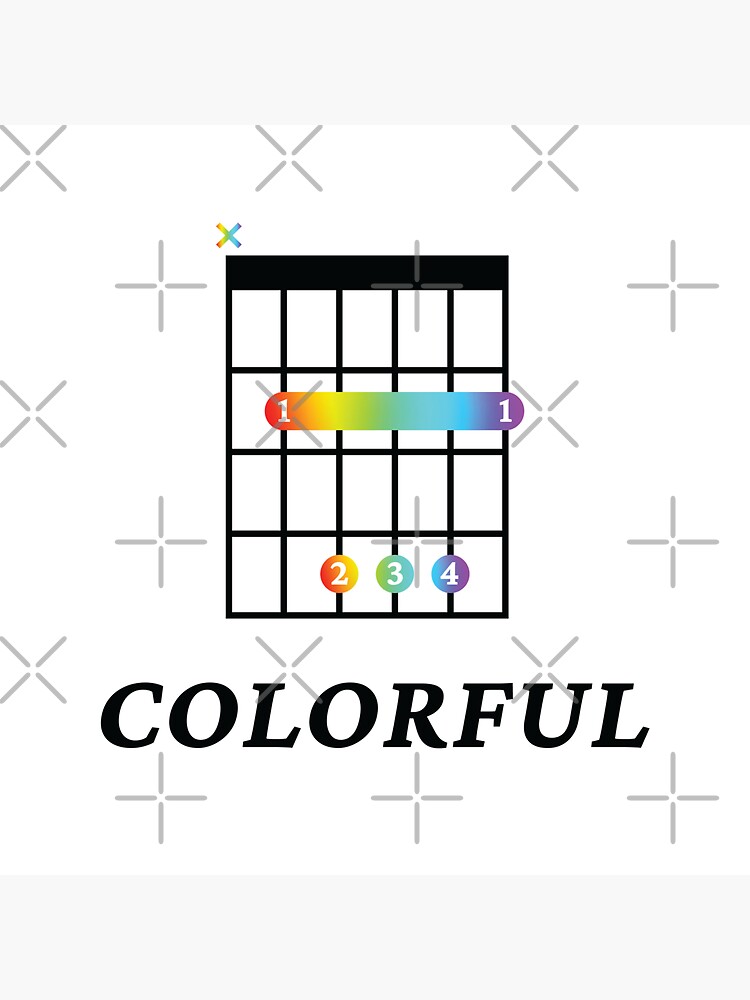 "B Colorful B Guitar Chord Tab Light Theme" Sticker For Sale By ...