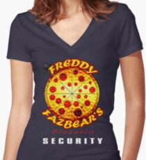 Official Employee of Freddy Fazbear's Pizzeria Women's Fitted V-Neck T-Shirt