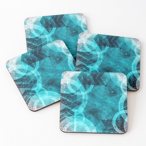 Artikelvorschau, Aqua Multi Circles abstrakte Kunst entworfen und verkauft von Ruby Jackson.