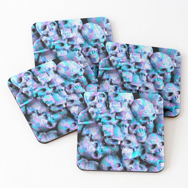 Item preview, Melted Skulls Blue designed and sold by fakeface.