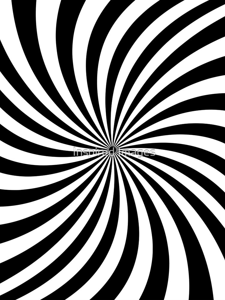 Retro 60s 70s - Black And White Spiral - Vintage Two Tone by ImageMonkey