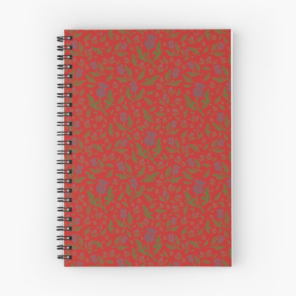 Aperçu de l'œuvre Fleur d'Ecosse Scottish Thistle Pattern sur Noël rouge créée et vendue par CoolYule.
