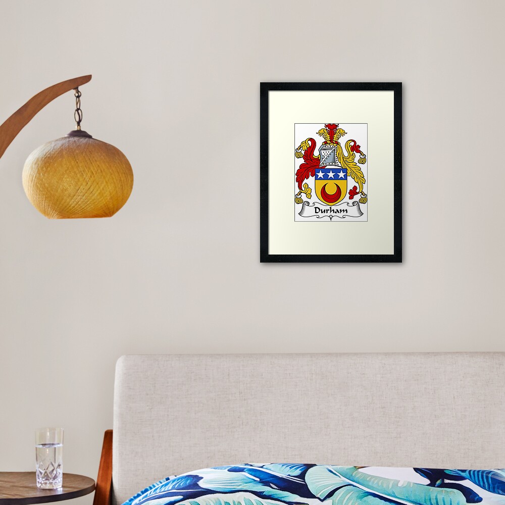 durham-coat-of-arms-durham-family-crest-framed-art-print-for-sale