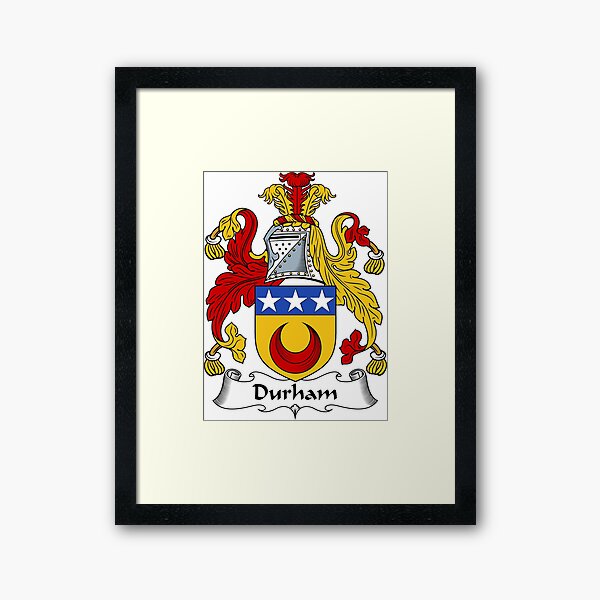 Durham Coat of Arms / Durham Family Crest Framed Art Print
