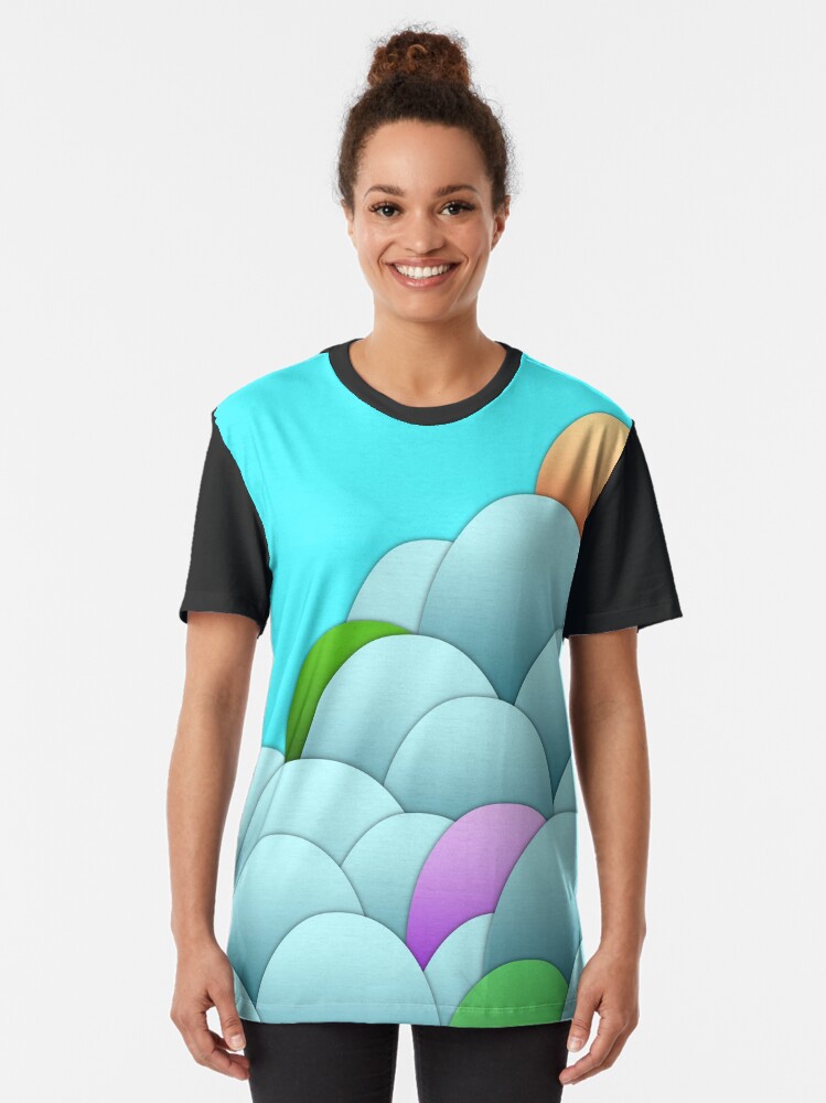 Alternate view of Chicken Eggs - Blue Graphic T-Shirt