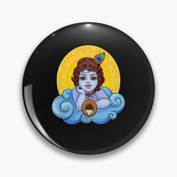 Item preview, happy Janmashtami Day indian god krishna lies on a cloud with a pot sticker and T-shirt designed and sold by angel1818.