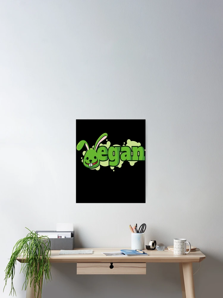 Thumbnail 2 of 3, Poster, Vegan Rabbit Rabbit Animal Bunny designed and sold by MooonTees.