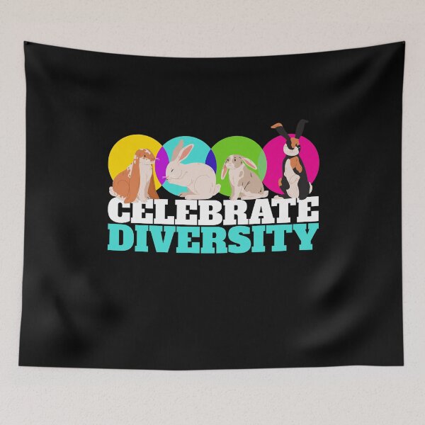 Item preview, Celebrate Diversity Rabbit Animal Bunny designed and sold by MooonTees.
