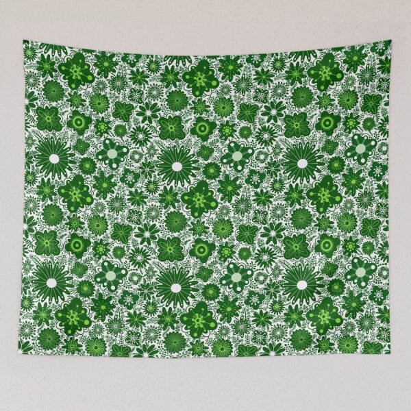 Item preview, Daisies - Green and White  designed and sold by Squarebird.