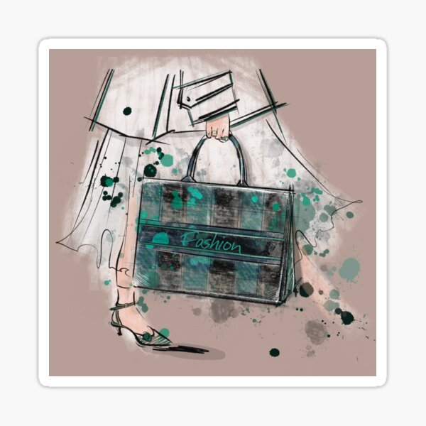 Item preview, Fashion bag. Woman in autumn outfit carry shopping bag designed and sold by KseniaLovinArt.