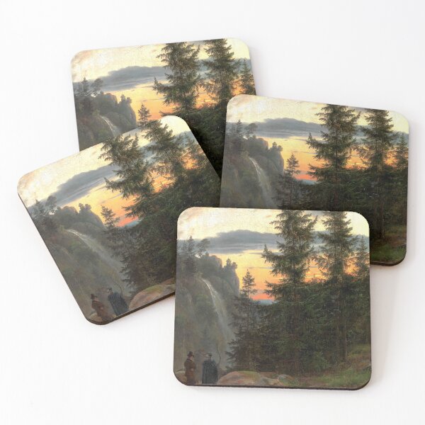 Item preview, Two Men before a Waterfall at Sunset designed and sold by Avani01.