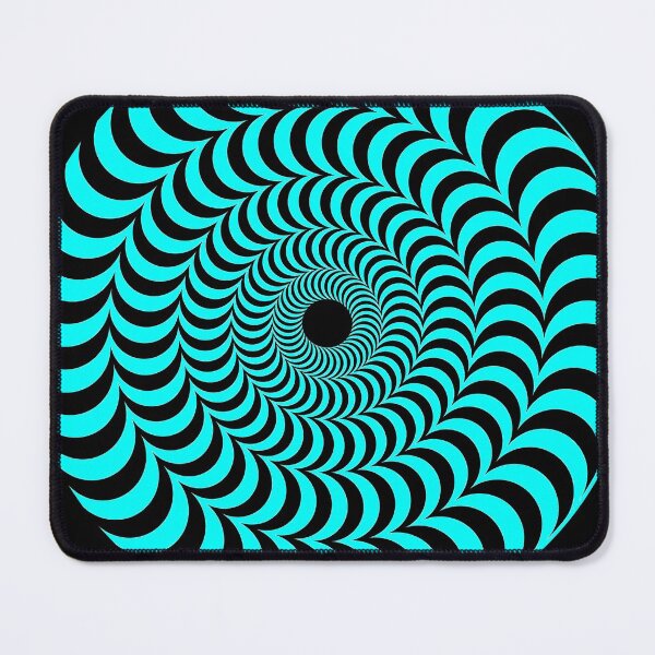 Item preview, Optical Illusion Circles,  Black and Aqua Geometric Circles designed and sold by Ruby Jackson.