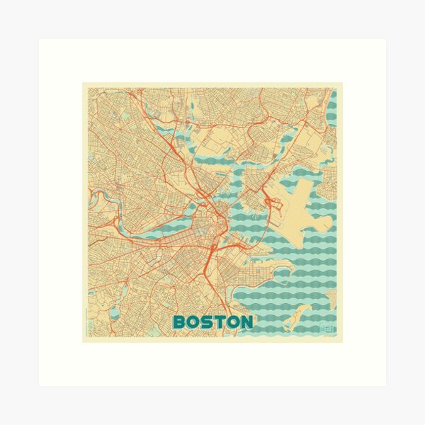 Item preview, Boston Map Retro designed and sold by HubertRoguski.
