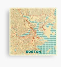 Boston Karte Retro Metalldruck