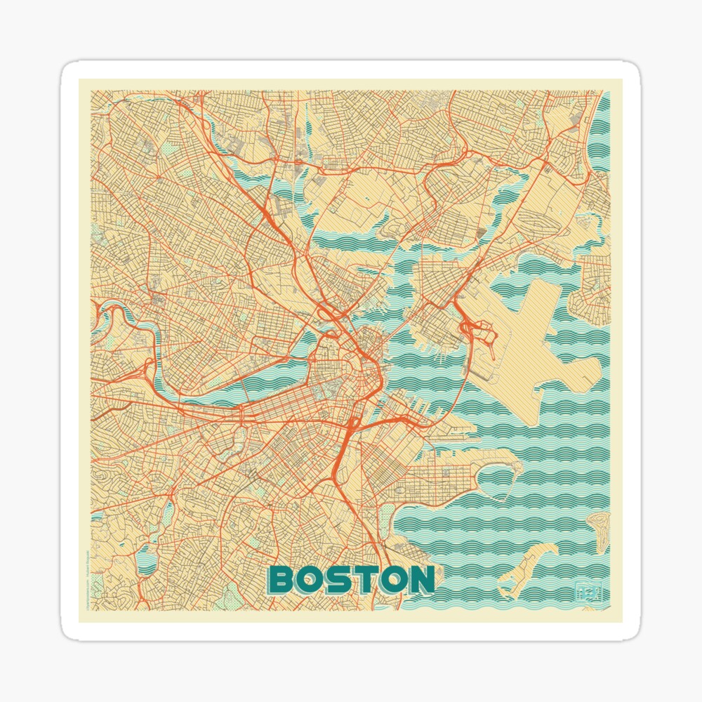 Boston Red Sox Vintage Canvas Map – Retro League Art