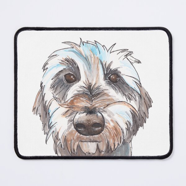 Does my hair look good? Dog portrait illustration in watercolors Mouse Pad