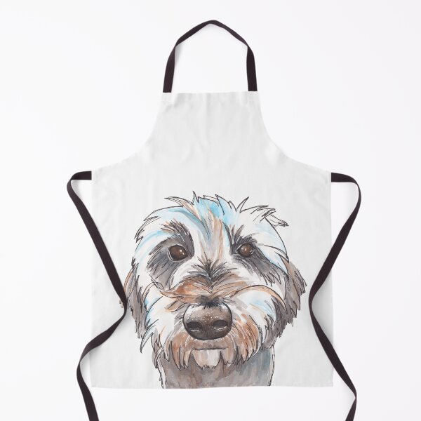 Item preview, Does my hair look good? Dog portrait illustration in watercolors designed and sold by kittyvdheuvel.