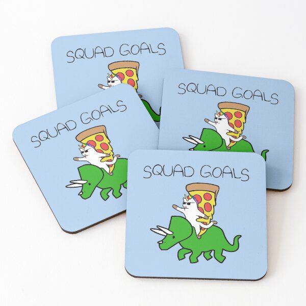 Item preview, Squad Goals (Unicorn Cat And Pizza Riding Triceratops) designed and sold by jezkemp.
