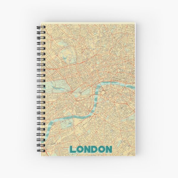 London Map Retro Spiral Notebook