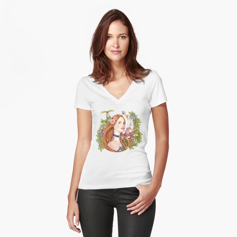 Vista previa del artículo con la obra «Camiseta entallada de cuello en V», diseñado y vendido por martasarmiento.