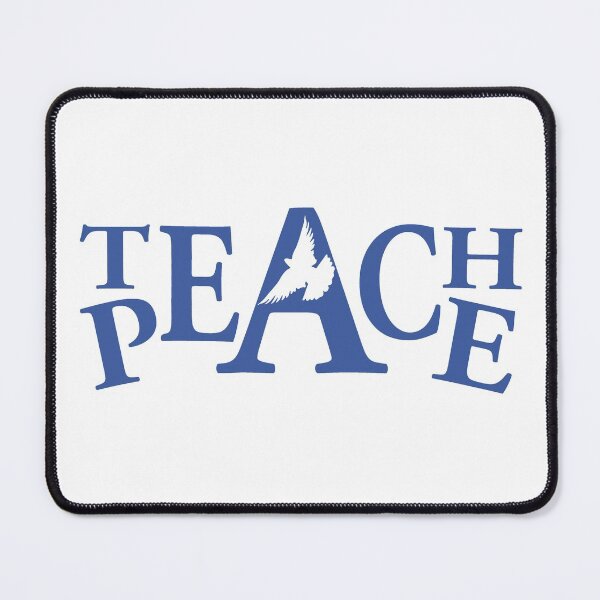 Item preview, Teach peace white dove logo designed and sold by Sarah Trett.