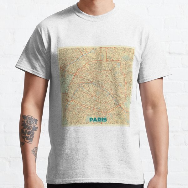 Paris Map Retro Classic T-Shirt