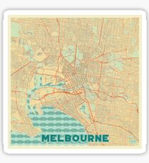 Melbourne Map Retro Sticker
