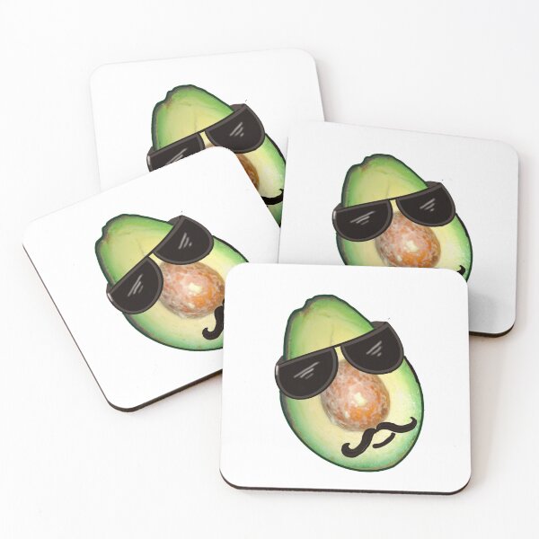 Item preview, Avocado with shades and moustache looking cool designed and sold by Artonmytee.