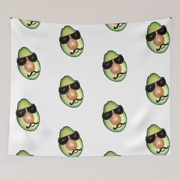 Item preview, Avocado with shades and moustache looking cool designed and sold by Artonmytee.