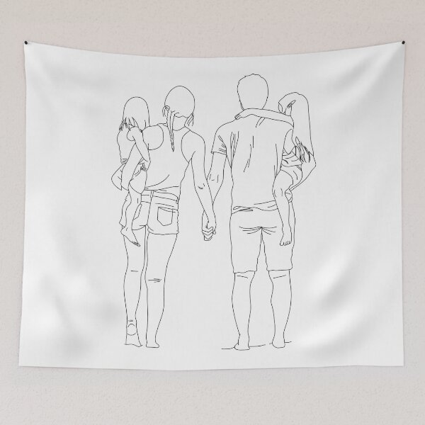 Item preview, Minimalism Line Art Family designed and sold by AlohaArtsy.
