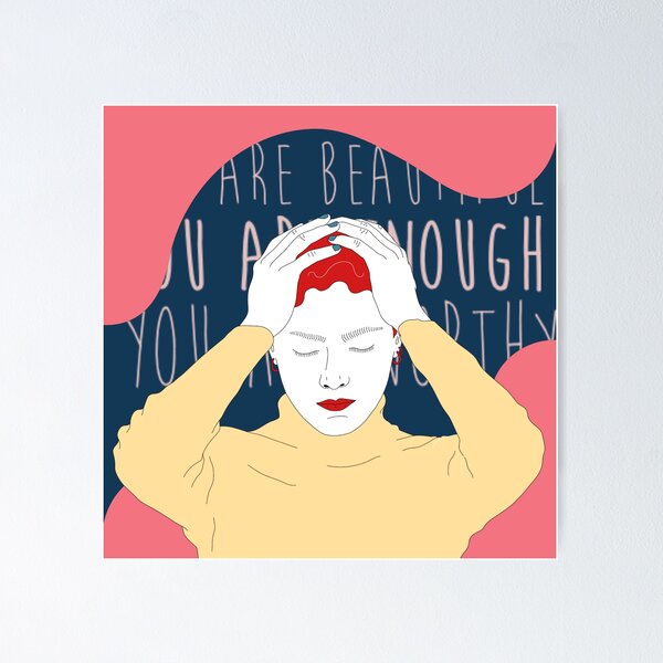 Item preview, you are beautiful you are enough you are worthy | you deserve the world | high self worth  designed and sold by Vibe Vault.