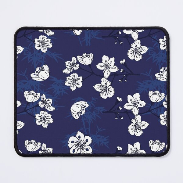 Item preview, Hamptons Blue White Floral Pattern designed and sold by HotHibiscus.