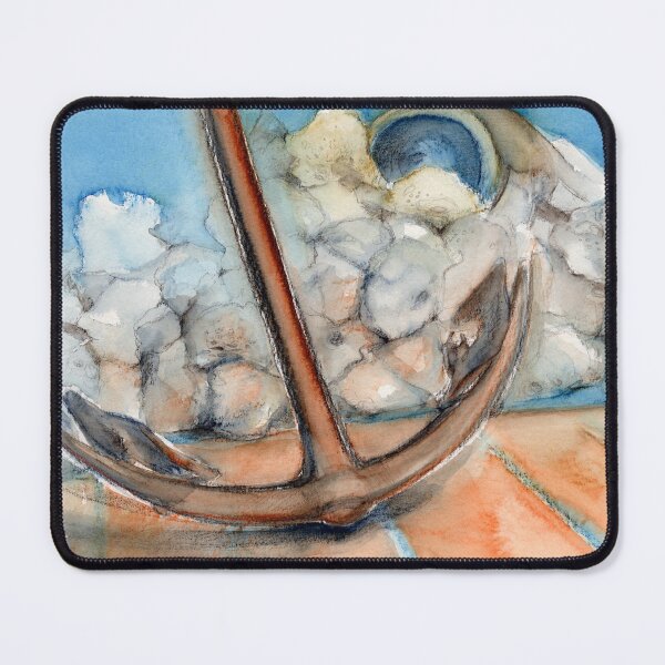 Alter Anker, handgemaltes Aquarell Mauspad
