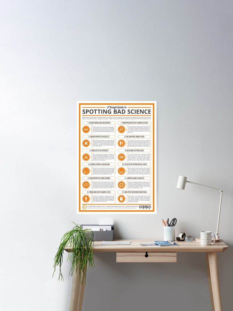 A Rough Guide To Spotting Bad Science Poster For Sale By Compound Interest Redbubble