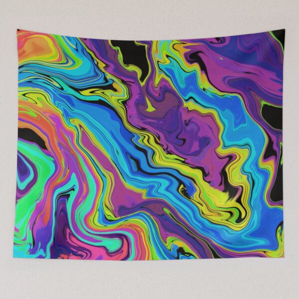 Item preview, colorful psychedelic swirl trippy artwork abstract acrylic designed and sold by Golden-place.
