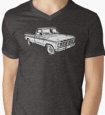 Camiseta para hombre de cuello en v 1975 Ford F100 Explorer Pickup Truck Illustrarion