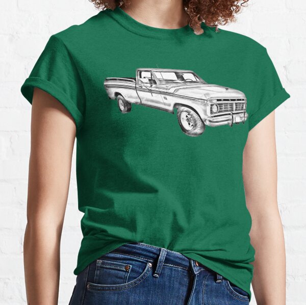 1975 Ford F100 Explorer Pickup Truck Illustrarion Classic T-Shirt