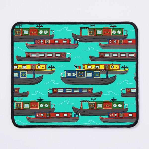 Item preview, Canal Narrowboats and Barges Pattern designed and sold by HotHibiscus.
