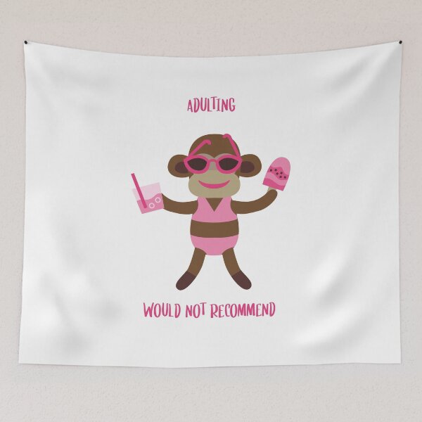 Item preview, Adulting Would Not Recommend - Sock Monkey designed and sold by Trinket-Trickster.