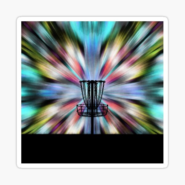 "Tie Dye Disc Golf Basket" Sticker for Sale by perkinsdesigns Redbubble