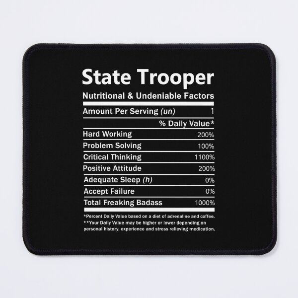Artikelvorschau, State Trooper T-Shirt - Ernährungs- und unbestreitbare Faktoren Geschenkartikel Tee entworfen und verkauft von hinettiker.