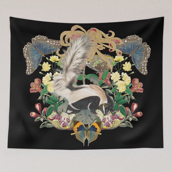 Item preview, Skunk Cool Black And White Animal Vintage In Mirror Image Surrounding designed and sold by TrulyEpoque.