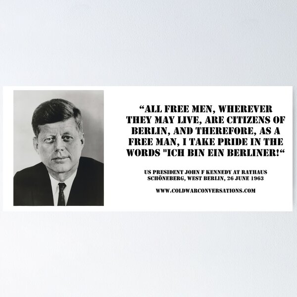 Artikel-Vorschau von  "Ich bin ein Berliner" US-Präsident John F. Kennedy im Rathaus Schöneberg, WEST BERLIN, 26. Juni 1963, designt und verkauft von Cold War Conversations.