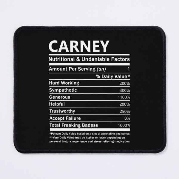 Item preview, Carney Name T Shirt - Carney Nutritional And Undeniable Factors Gift Item Tee designed and sold by oersjacque.