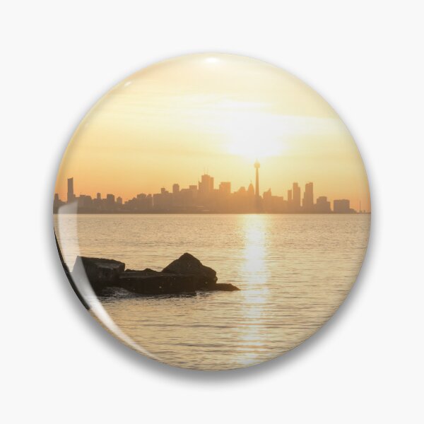 Item preview, Soft Gold and Rough Rocks - Brilliant Sunrise Right Above Toronto CN Tower designed and sold by Georgia Mizuleva.